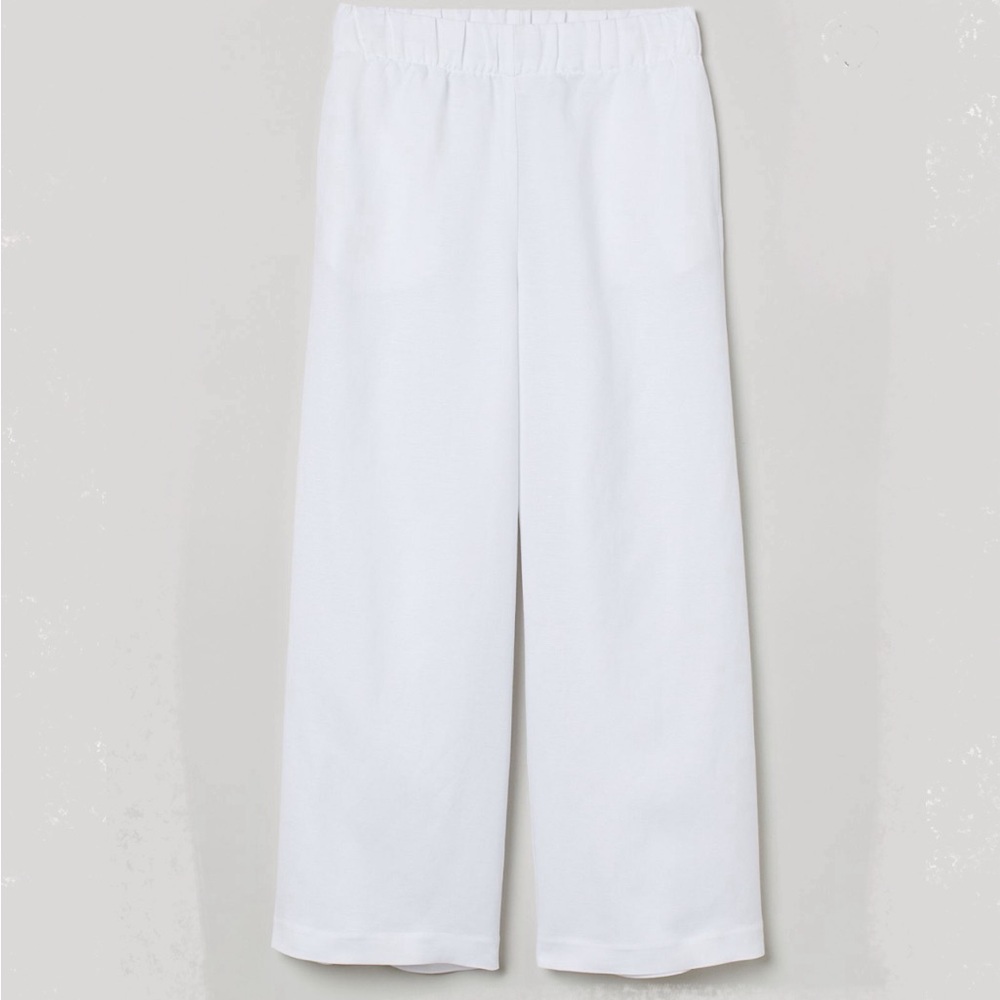 H&M | White Linen Blend Crop Pants